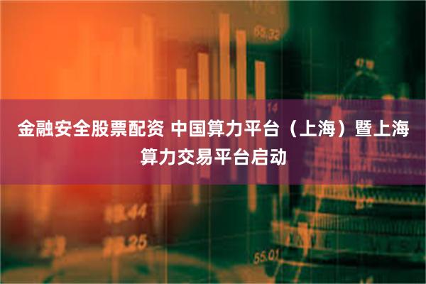 金融安全股票配资 中国算力平台（上海）暨上海算力交易平台启动